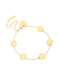 Waterproof Gold Plated Stainless Steel Butter Yellow Flowers Charm Bracelet - link has visual effect only