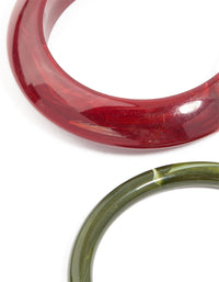 Gold & Red Painted Resin Bangles 3-Pack - link has visual effect only