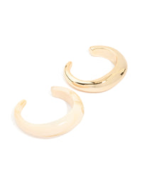 Gold & White Resin Bangles 2-Pack - link has visual effect only