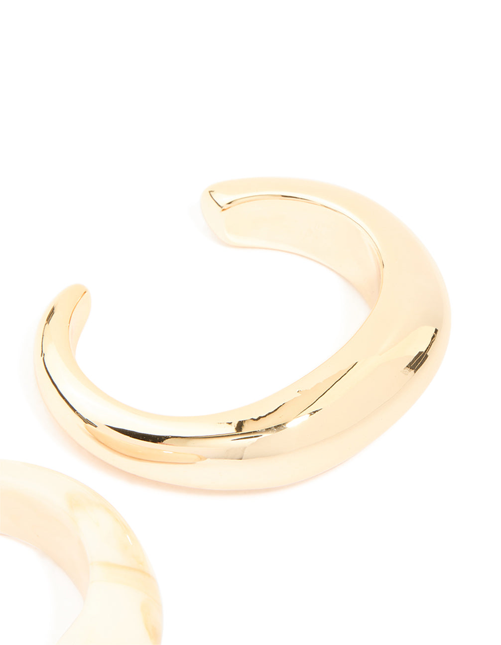 Gold & White Resin Bangles 2-Pack