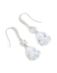 Silver Cubic Zirconia Pear Drop Earrings - link has visual effect only