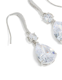 Silver Cubic Zirconia Pear Drop Earrings - link has visual effect only