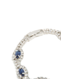 Silver Blue Diamante Shiny Pears Bracelet - link has visual effect only