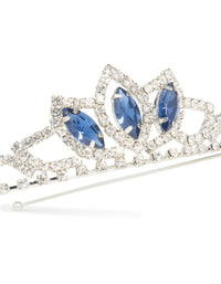 Silver Blue Diamante Tiara Headband - link has visual effect only