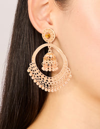 Gold Circle Boho Drop Earrings - link has visual effect only