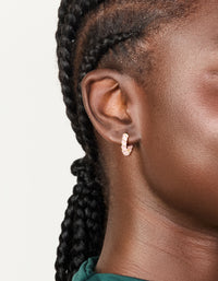 Gold Pink Enamel Small Twisted Hoop Earrings - link has visual effect only