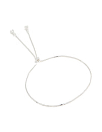 Sterling Silver Cubic Zirconia Adjustable Toggle Bracelet - link has visual effect only