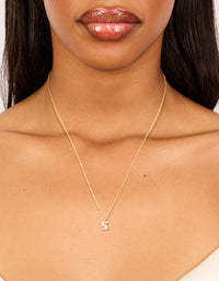 Gold Plated Sterling Silver Bubble Letter S Necklace - link has visual effect only