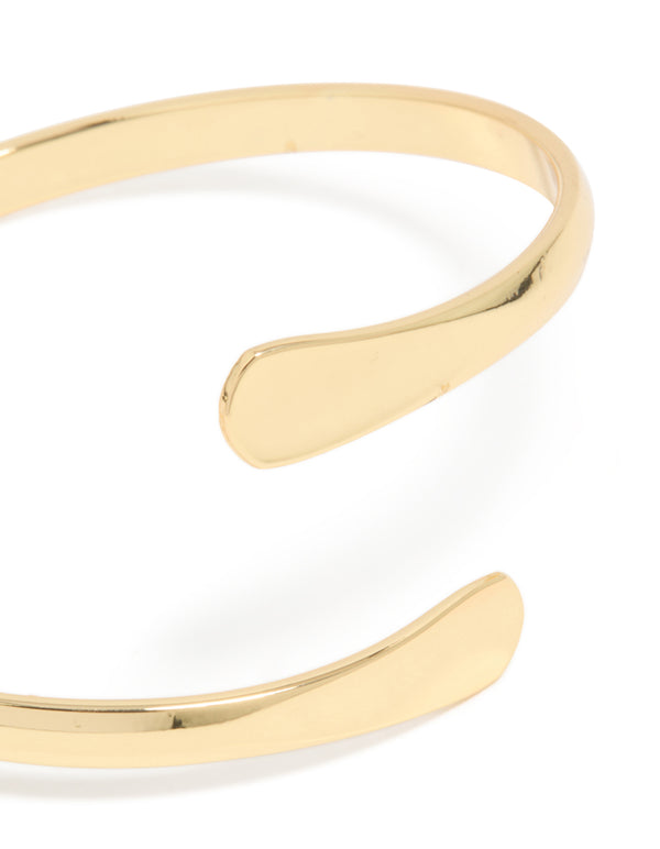 Gold Plated Teardrop Wrap Bangle
