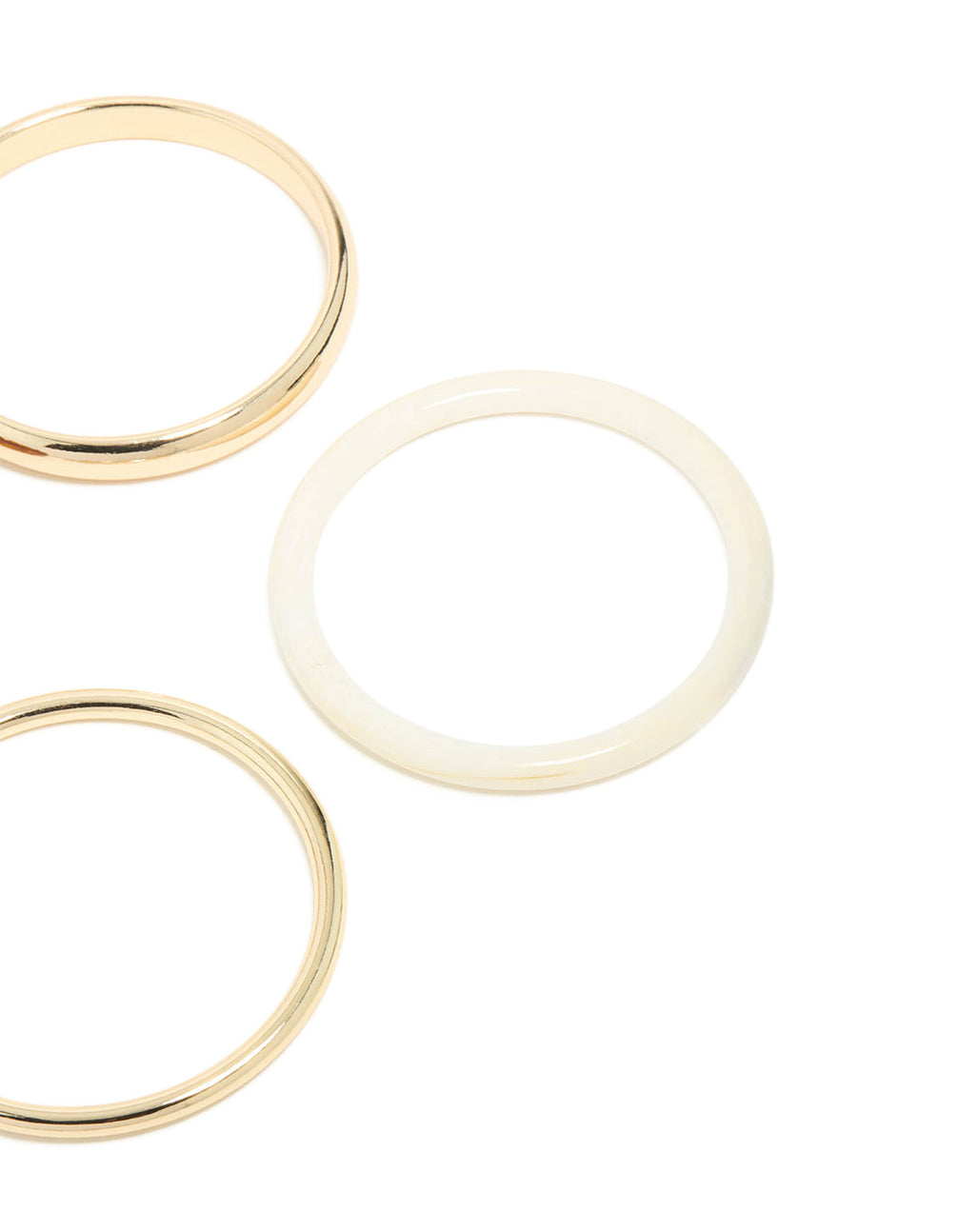 Gold, Cream & Brown Acrylic Bangles 4-Pack