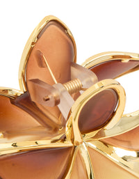 Brown Ombre Frangipani Flower Claw Clip - link has visual effect only