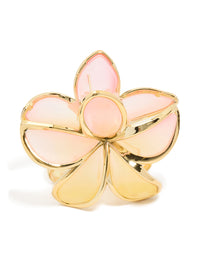 Orange & Pink Ombre Frangipani Flower Claw Clip - link has visual effect only