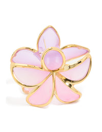 Pink & Purple Ombre Outline Frangipani Flower Claw Clip - link has visual effect only