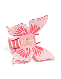Pink Diamante Butterfly Claw Clip - link has visual effect only