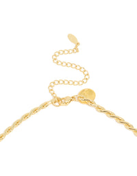 Waterproof Gold Plated Stainless Steel Teardrop Chain Link Necklace - link has visual effect only