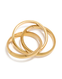 Waterproof Gold Plated Stainless Steel Triple Layered Twist Moving Ring - link has visual effect only