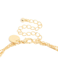 Gold Plated Cubic Zirconia Droplet & Cross Layered Y-Necklace - link has visual effect only
