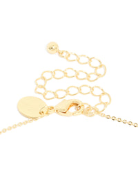 Gold Plated Brass Ruby Cubic Zirconia July Birthstone Necklace - link has visual effect only