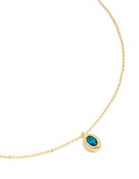 Gold Plated Brass Tanzanite Cubic Zirconia December Birthstone Necklace - link has visual effect only