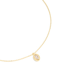 Gold Plated Brass Cubic Zirconia April Birthstone Necklace - link has visual effect only