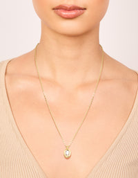 Gold Plated Brass Cubic Zirconia April Birthstone Necklace - link has visual effect only