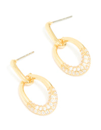 Gold Plated Cubic Zirconia Large Circle Drop Earrings - link has visual effect only