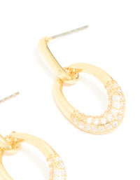 Gold Plated Cubic Zirconia Large Circle Drop Earrings - link has visual effect only