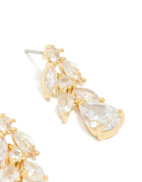 Gold Plated Cubic Zirconia Vine Drop Earrings - link has visual effect only