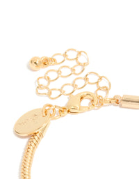 Gold Plated Cubic Zirconia & Heart Charm Bracelet - link has visual effect only