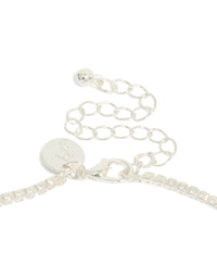 Silver Plated Cubic Zirconia Flower Cup Chain Y-Necklace - link has visual effect only