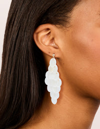 White Genuine Shell Waterfall Drop Earrings - link has visual effect only