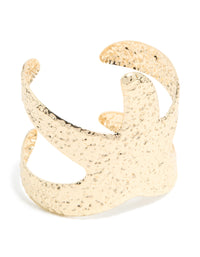 Gold Hammered Starfish Wrap Wrist Cuff - link has visual effect only