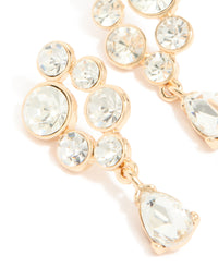 Gold Diamante Cluster Chandelier Drop Earrings - link has visual effect only