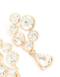 Gold Diamante Cluster Chandelier Drop Earrings - link has visual effect only