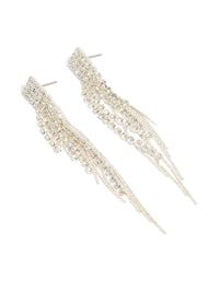 Silver Diamante Waterfall Drop Earrings - link has visual effect only