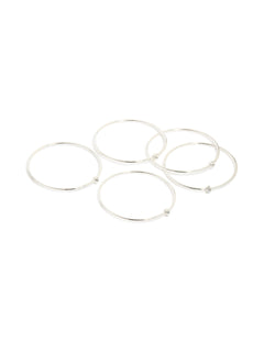 Silver Diamante Centre Bangles 5-Pack