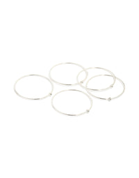 Silver Diamante Centre Bangles 5-Pack - link has visual effect only