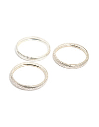 Silver Textured Bangles 3-Pack - link has visual effect only