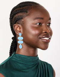 Gold Light Blue Organic Shape Drop Earrings - link has visual effect only