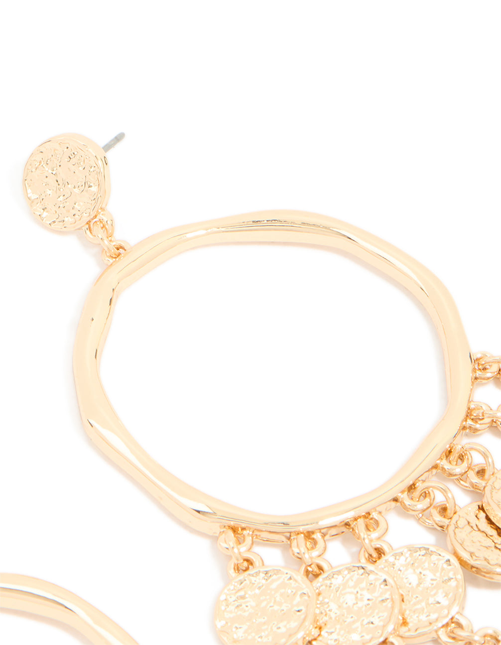 Gold Multi Coin Hoop Earrings
