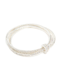 Silver Diamante Simple Loop Stretch Bracelet - link has visual effect only