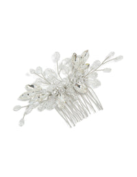 Silver Diamante Floral Vine Hair Comb - link has visual effect only