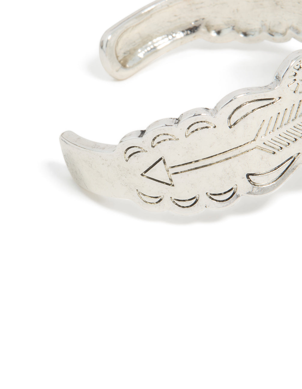 Silver Boho Heart Wrist Cuff