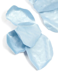 Light Blue Coated Metal Flower Petal Drop Earrings - link has visual effect only