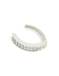 Surgical Steel Diamante Curved Cluster Belly Ring - link has visual effect only