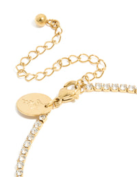 Waterproof Gold Plated Stainless Steel Cubic Zirconia Letter S Tennis Bracelet - link has visual effect only