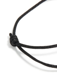 Waterproof Gold Plated Stainless Steel & Black Cord Adjustable Bracelet - link has visual effect only