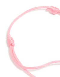 Waterproof Gold Plated Stainless Steel & Light Pink Cord Adjustable Bracelet - link has visual effect only
