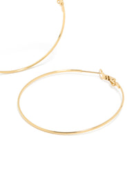 Gold Plated Surgical Steel Fine Hoop Earrings 50 MM - link has visual effect only