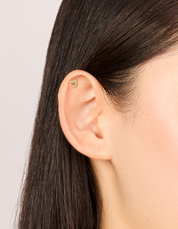 Gold Plated Titanium Cubic Zirconia Open Heart Flat Back Studs - link has visual effect only